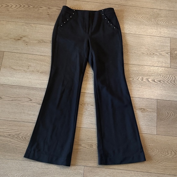 White House Black Market Pants - White House Black Market Black Flared Trousers